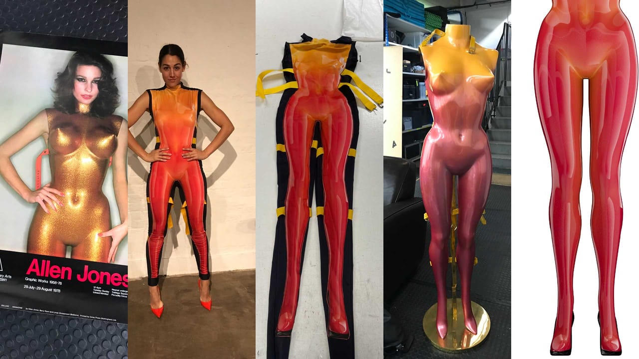 Fitting the bodysuit behind the scenes