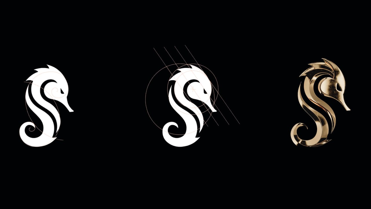 Dancing Seahorse logo development concepts