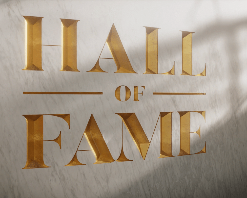 Hall of Fame signage in CGI