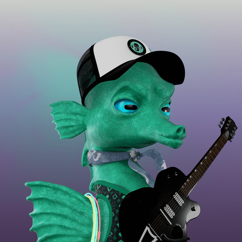 Premium NFT collection Dancing Seahorse with Guitar