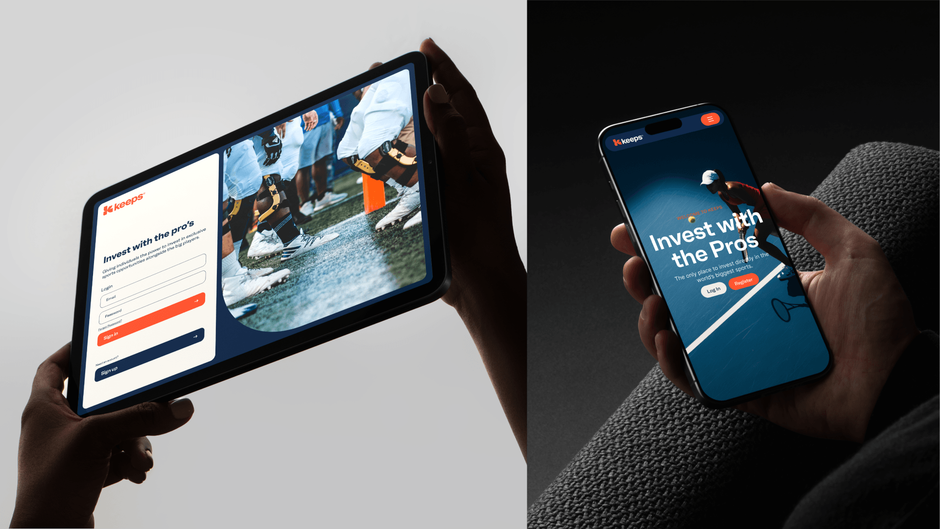 Keeps Shares website on tablet