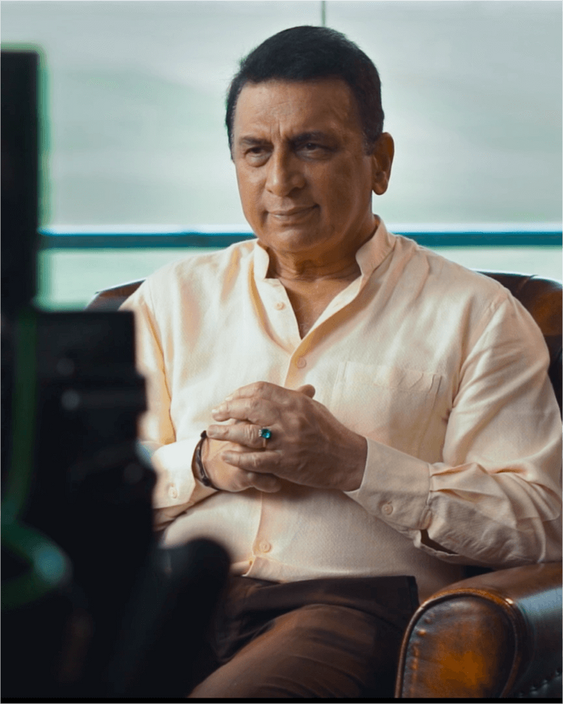 Sunil Gavaskar sitting during the interview