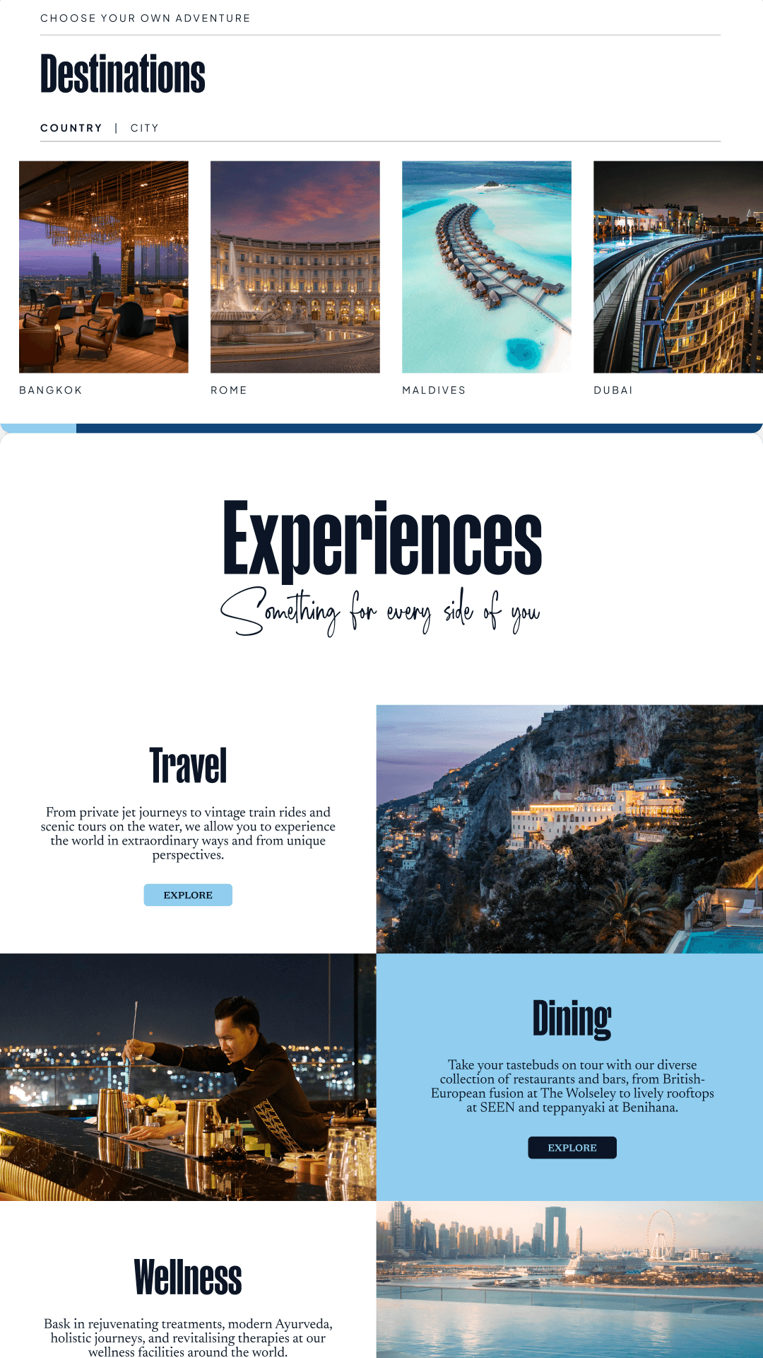 Minor Hotels Website Campaign Landing Page